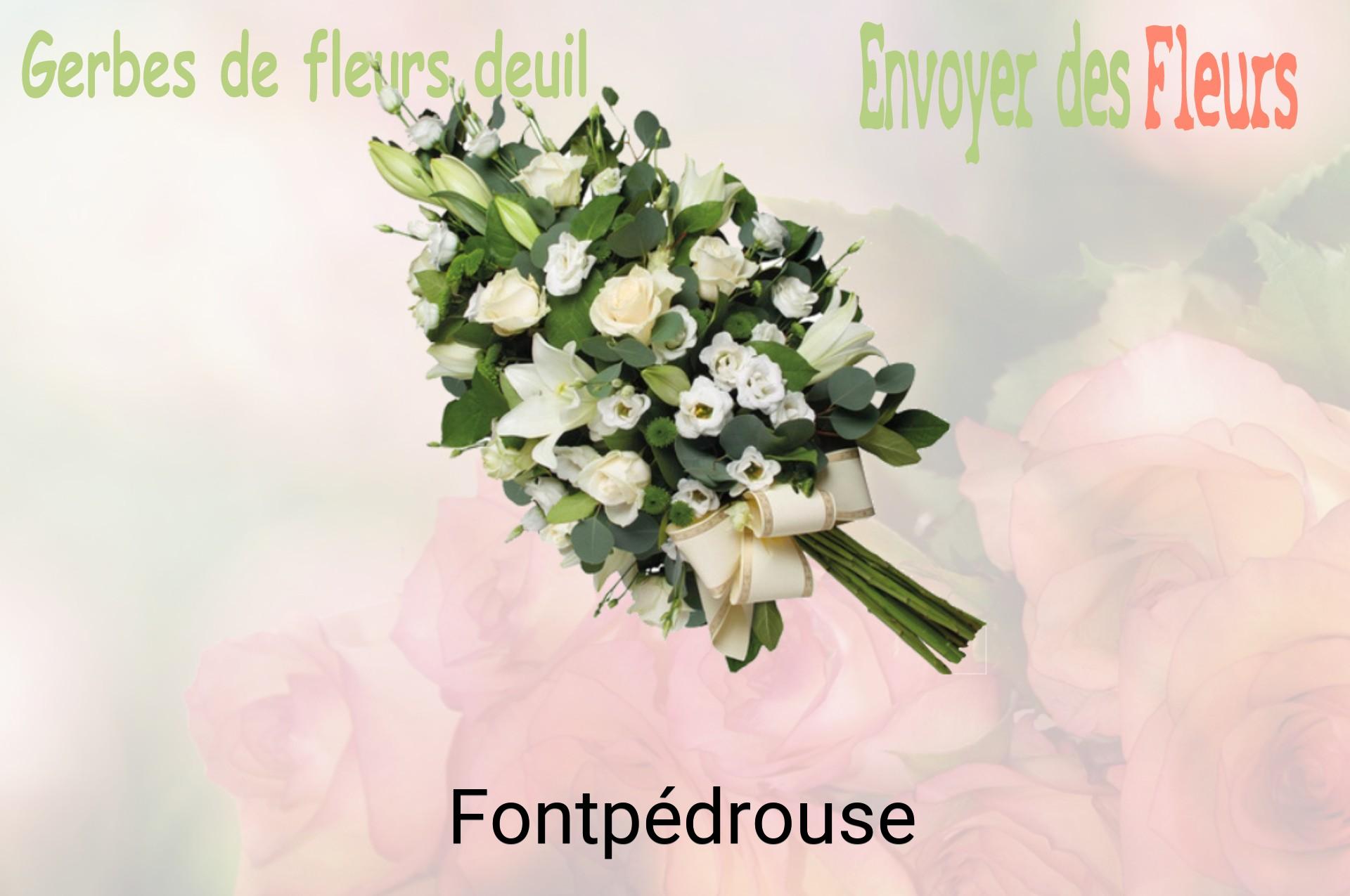 Gerbe de fleurs de deuil livrée à Fontpédrouse